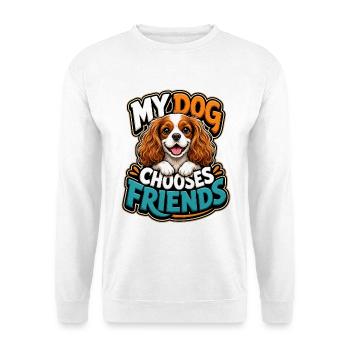 Kavallerier King Charles Spaniel - Unisex Pullover - Weiß - Vorne - Alina (178cm) & Michal (187cm)