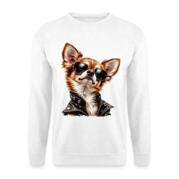 Klein. Cool. Unantastbar. - Unisex Pullover - Weiß - Vorne - Alina (178cm) & Michal (187cm)