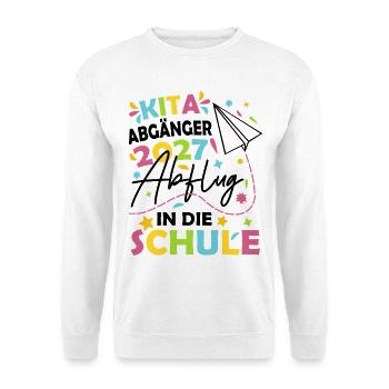 Kita Abgänger 2027 - Unisex Pullover - Weiß - Vorne - Alina (178cm) & Michal (187cm)