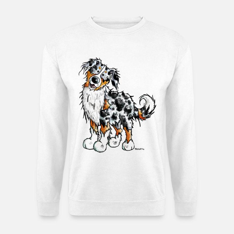 Witziger Australian Shepherd - Unisex Pullover - Weiß