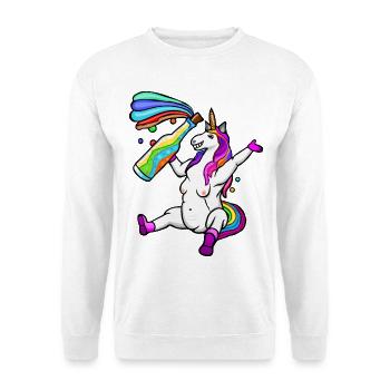 lustiges LGPT-Einhorn, buntes Einhorn, Regenbogen - Unisex Pullover - Weiß - Vorne