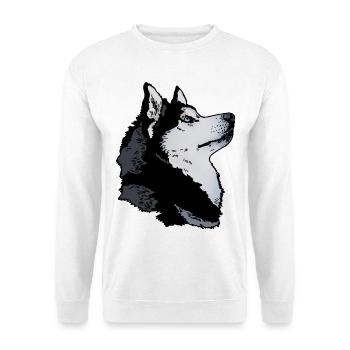 Husky head - Unisex Sweatshirt - white - Front