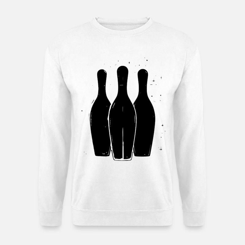Bowling Zeichnung - Unisex Pullover - Weiß