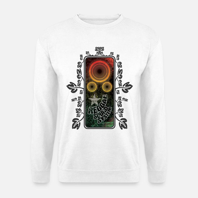 Reggae Spruch mit Lautsprechern - Unisex Pullover - Weiß