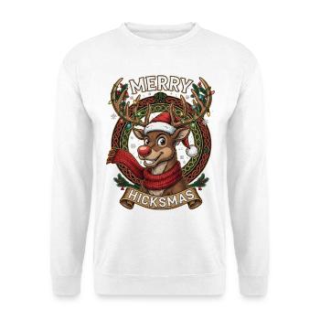 Renne Rudolph Bande dessinée - Cadeau de Noël - Sweat-shirt Unisexe - blanc - Devant