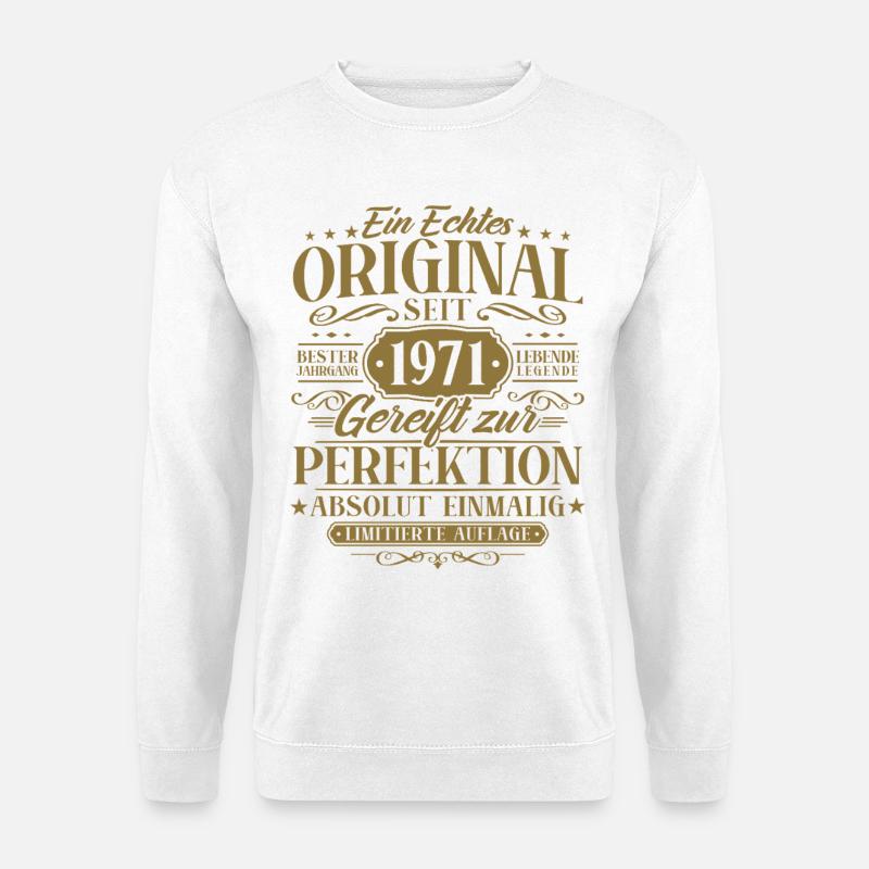 Original 1971 Retro Vintage Geburtstag Geschenk - Unisex Pullover - Weiß