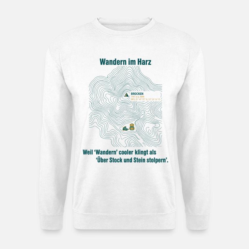 Eifel Wandern Topo GPS Karte - Unisex Pullover - Weiß