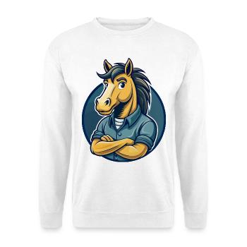 Horse Kawaii Mascot Cartoon Character Clipart Logo - Unisex Sweatshirt - white - Front