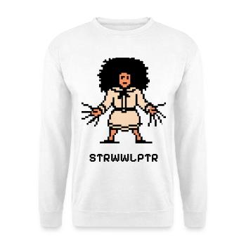 Der 8-bit Struwwelpeter - Unisex Pullover - Weiß - Vorne - Alina (178cm) & Michal (187cm)