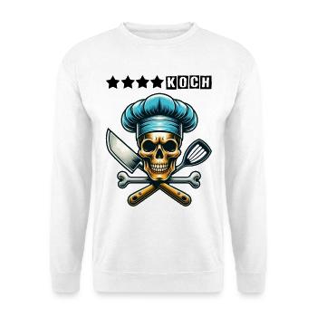 Skull Küchenchef - Unisex Pullover - Weiß - Vorne - Alina (178cm) & Michal (187cm)