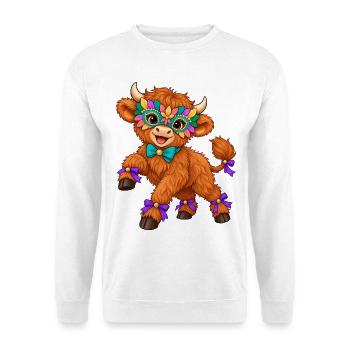 Fluffiges Yak-Maskenfest - Unisex Pullover - Weiß - Vorne - Alina (178cm) & Michal (187cm)