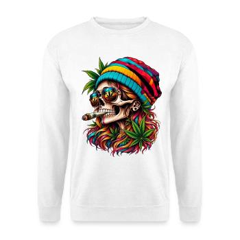 HIGH VIBES - Unisex Pullover - Weiß - Vorne - Alina (178cm) & Michal (187cm)