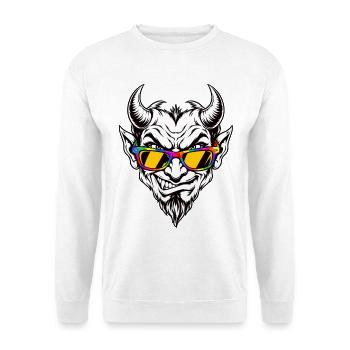 Devil Sunglasses - Unisex Pullover - Weiß - Vorne - Alina (178cm) & Michal (187cm)