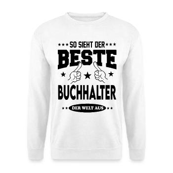Buchhalter Der Beste Berufe Shirt Sterne Arbeit - Unisex Pullover - Weiß - Vorne - Alina (178cm) & Michal (187cm)