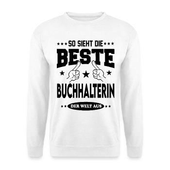 Buchhalterin Die Beste Berufe Shirt Sterne Arbeit  - Unisex Pullover - Weiß - Vorne - Alina (178cm) & Michal (187cm)