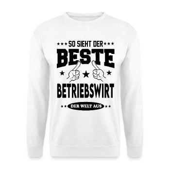 Betriebswirt Der Beste der Welt Berufe  Arbeit - Unisex Pullover - Weiß - Vorne - Alina (178cm) & Michal (187cm)