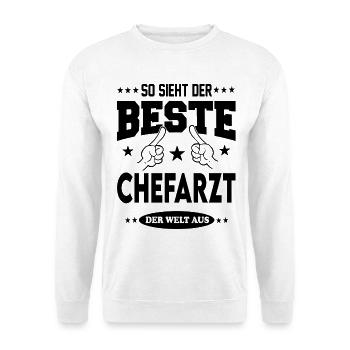 Chefarzt Der Beste der Welt Berufe  Arbeit - Unisex Pullover - Weiß - Vorne - Alina (178cm) & Michal (187cm)