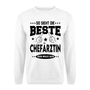 Chefärztin Die Beste der Welt Berufe  Arbeit - Unisex Pullover - Weiß - Vorne - Alina (178cm) & Michal (187cm)