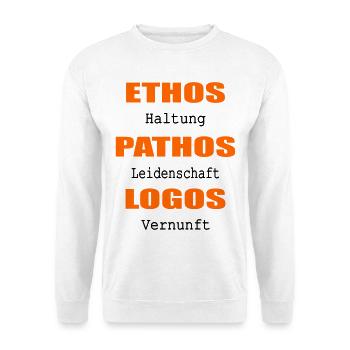 Haltung Leidenschaft Vernunft - Unisex Pullover - Weiß - Vorne - Alina (178cm) & Michal (187cm)