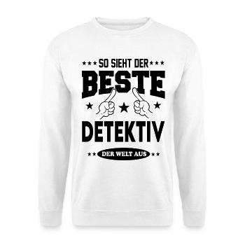 Detektiv Der Beste der Welt Berufe  Arbeit - Unisex Pullover - Weiß - Vorne - Alina (178cm) & Michal (187cm)