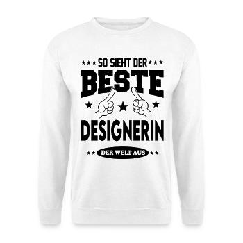 Designerin Die Beste der Welt Berufe  Arbeit - Unisex Pullover - Weiß - Vorne - Alina (178cm) & Michal (187cm)