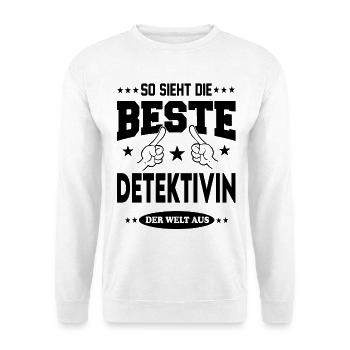 Detektivin Die Beste der Welt Berufe  Arbeit - Unisex Pullover - Weiß - Vorne - Alina (178cm) & Michal (187cm)