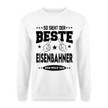 Eisenbahner Der Beste der Welt Berufe  Arbeit - Unisex Pullover - Weiß - Vorne - Alina (178cm) & Michal (187cm)