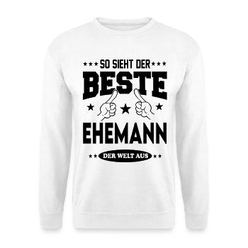 Ehemann Der Beste der Welt Hochzeit Paare Love - Unisex Pullover - Weiß - Vorne - Alina (178cm) & Michal (187cm)