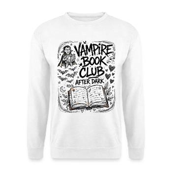 Vampire Book Club – After Dark - Unisex Pullover - Weiß - Vorne - Alina (178cm) & Michal (187cm)