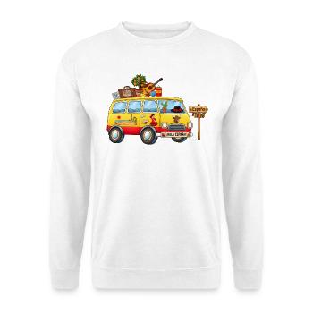 Spanien Camper Wohnmobil - Unisex Pullover - Weiß - Vorne - Alina (178cm) & Michal (187cm)