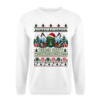 Berge statt Weihnachtsstress - Unisex Pullover - Weiß - Vorne - Alina (178cm) & Michal (187cm)