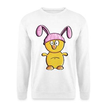 Little chick with Easter bunny hat - Easter - Unisex Sweatshirt - white - Front
