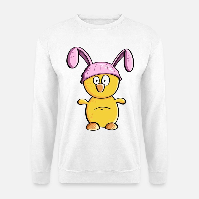 Kleines Küken mit Osterhase Mütze - Ostern - Unisex Pullover - Weiß
