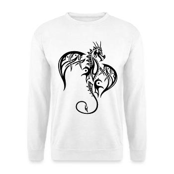 Fliegender Fantasy Drache - Unisex Pullover - Weiß - Vorne
