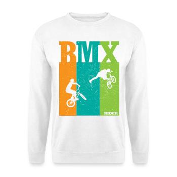 BMX Color Block Rider Silhouettes - Unisex Sweatshirt - white - Front