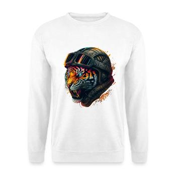 Tigre astronaute en casque - Sweat-shirt Unisexe - blanc - Devant