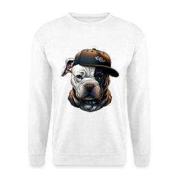 Bulldog Casquette Urbaine - Sweat-shirt Unisexe - blanc - Devant
