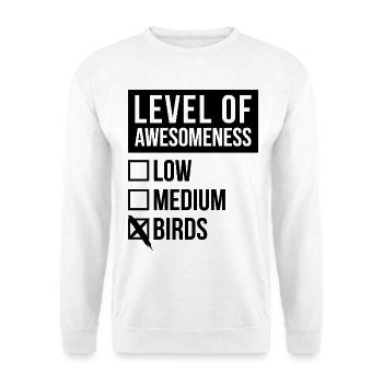 Vogel Vogel Vogel - Unisex Pullover - Weiß - Vorne