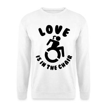 L’amour est dans le fauteuil roulant. L’amour est dans le fauteuil # - Sweat-shirt Unisexe - blanc - Devant