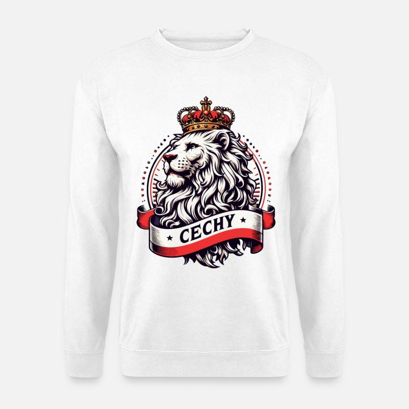 Cechy Böhmen Tschechien Löwe Flagge Geschenk - Unisex Pullover - Weiß