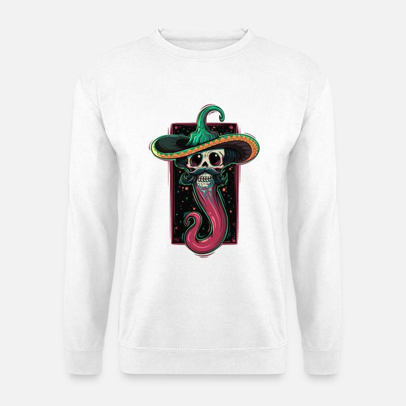 Calavera Picante – Würziger Schädel - Unisex Pullover - Weiß