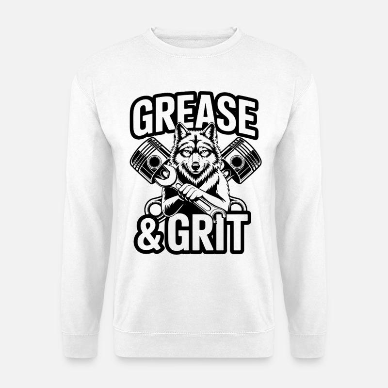 Wolf Mechaniker - Unisex Pullover - Weiß