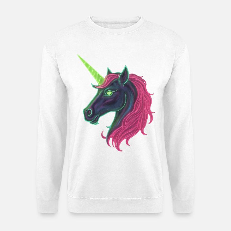 Neon-Einhorn Unicorn - Unisex Pullover - Weiß