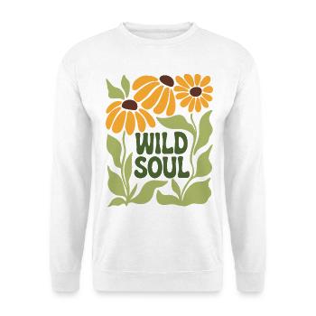 Wild Soul – Retro blumige Vibes - Unisex Pullover - Weiß - Vorne