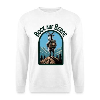 Mountain goat with backpack - Unisex Sweatshirt - white - Front