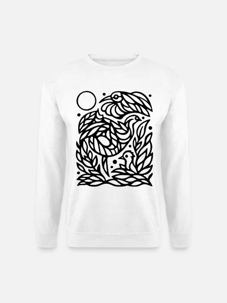 Minimalist Flying Birds Freedom Line Art Design - Unisex Sweatshirt - white