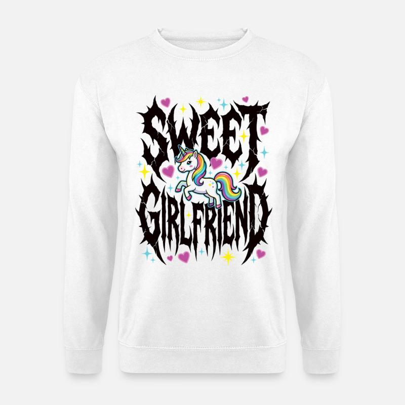 Freundin, Einhorn-Valentinstags-Paar - Unisex Pullover - Weiß