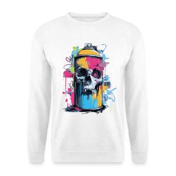 Skull Graffiti Spray Can - Unisex Sweatshirt - white - Front