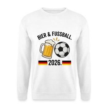 Bier & Fussball 2026: Fan-Design Deutschland - Unisex Pullover - Weiß - Vorne