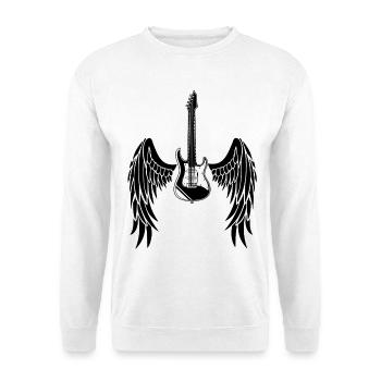 Guitare ailée noire - Sweat-shirt Unisexe - blanc - Devant